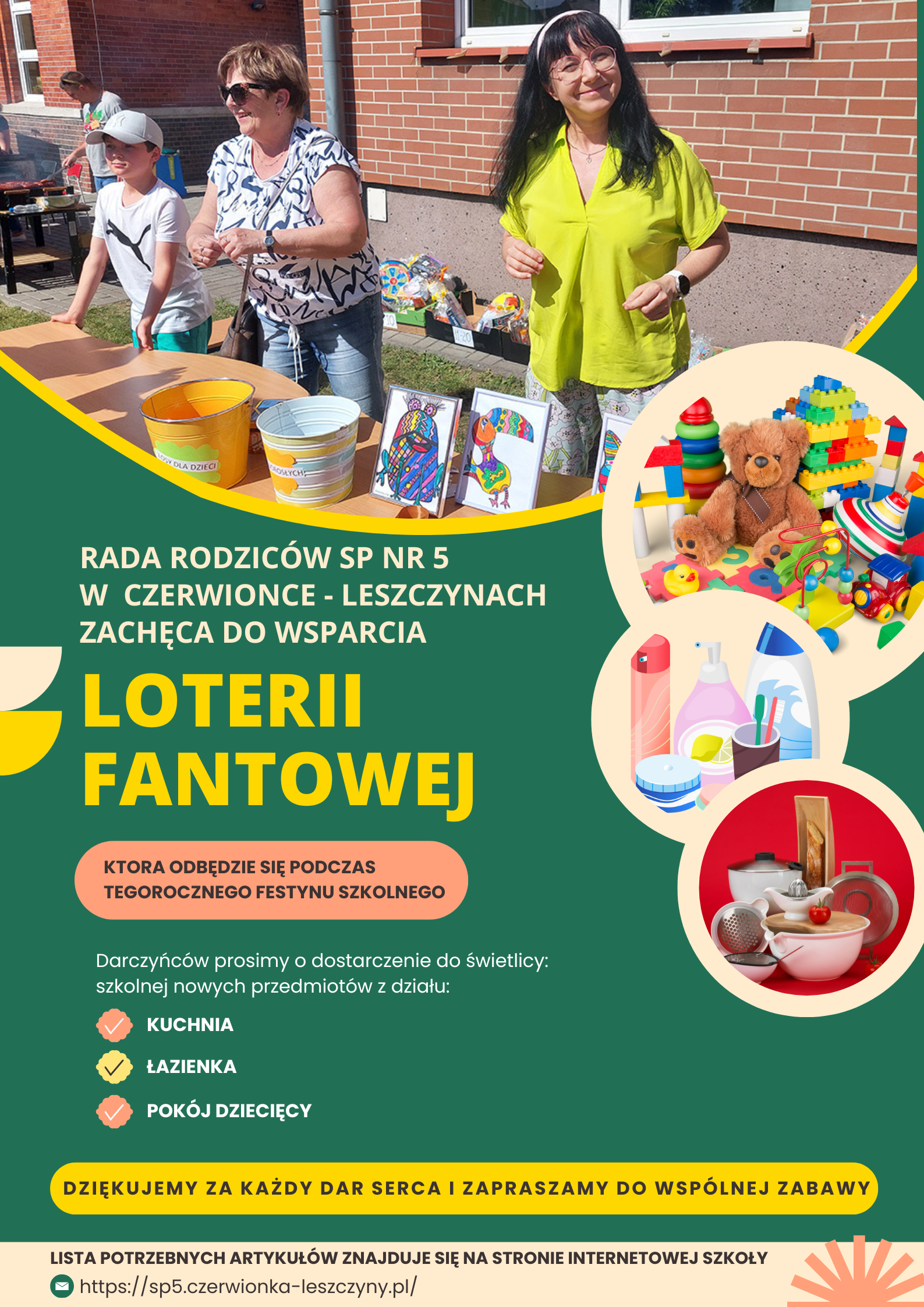 plakat zachęcający do wsparcia zabawy fantowej